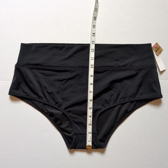 NWT Victorias Secret Pink XXL Bikini Bottom Black High Waist Shortie Beach Swim - Picture 9 of 9